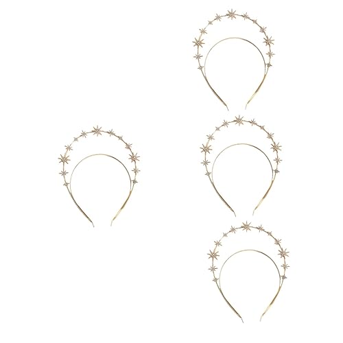 Beaupretty 4 Stück Hexagramm-stirnband Braut Haarschmuck Damen Stirnbänder Haarschmuck Für Die Braut Hochzeit Kopfschmuck Außerirdisches Kostüm Sternenkostüm Göttin Frau Metall von Beaupretty