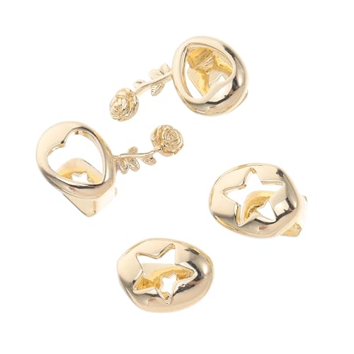 Beaupretty 4 Stück Hip Hop Stil Grill Punk Zähne Halloween Kostüm Einzelzahnkappe Rapper Kostüm Zähne Halloween Zahnschmuck Zahnkappen Golden Copper von Beaupretty