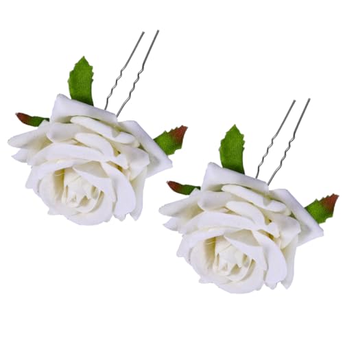 Beaupretty 4 Stück Rosafarbene Haarspange Hochzeits-tiara Stilvolle Kopfbedeckung Haarnadel Mit Rosenblüte Haarbrosche Zur Hochzeit Haarnadel Im Rosendesign Weiß Seidenblume Braut Erdfarben von Beaupretty