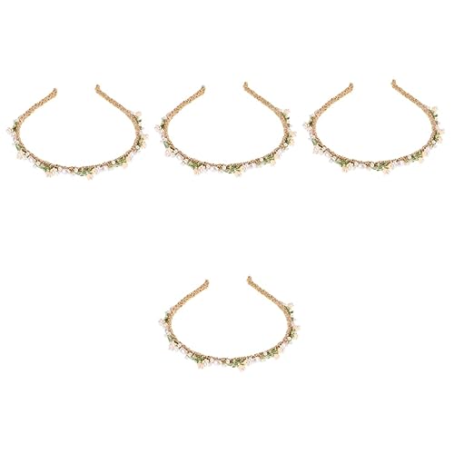 Beaupretty 4 Stück Hochzeitskleid-Stirnband Römischer Kopfkranz Kopfschmuck Für Braut Haarteile Für Frauen Goldene Haar-Accessoires Hochzeits-Stirnband Braut-Kopfschmuck Für Hochzeit von Beaupretty