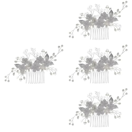 Beaupretty 4 Stück Kopfbedeckungen Für Die Braut Hochzeitskopfschmuck Für Braut Kopfschmuck Perlenhaarschmuck Haarkamm Dekor Blumenarrangement Mädchen Brautjungfer Aus Metallkeramik von Beaupretty