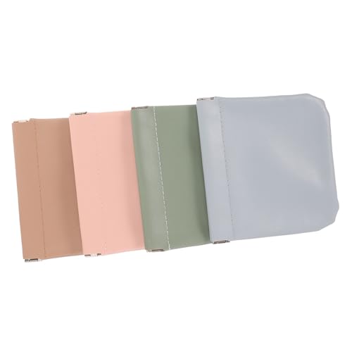 Beaupretty 4 Stück Kosmetiktaschen aus Pu Leder Kleine Tragbare Schminktaschen mit Selbstschließendem Verschluss Farbenfrohe Reise Outdoor Make up Tasche für Damen Multifunktional und von Beaupretty