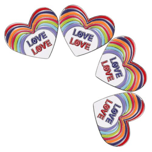Beaupretty 4 Stück Liebesbrosche Regenbogenbrosche Abzeichen Gay Pride Emaille Pins Rainbow Pride Anstecknadeln Herzförmige Button Pin Regenbogenbroschen von Beaupretty