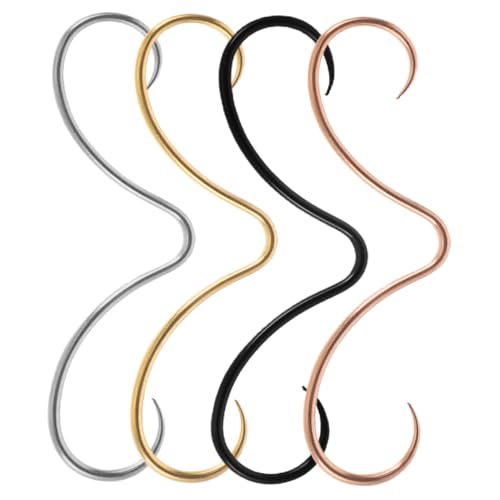 Beaupretty 4 Stück Mustache Septum Kleine Nasenpiercing Ringe Körper Schmuck in Schwarz Gold Roségold Einzigartiges Design für Trendbewusste und Frauen von Beaupretty