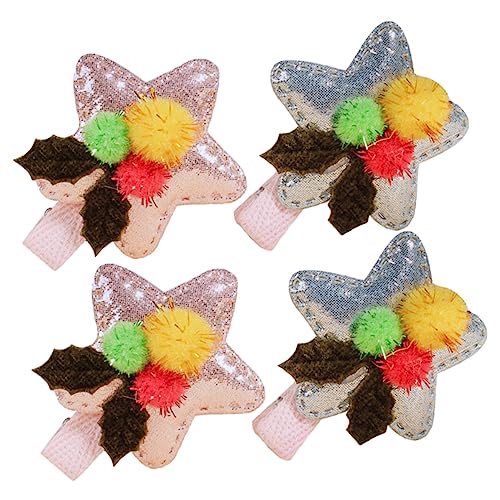 Beaupretty 4 Stück Pentagramm-haarnadel Haarnadeln Für Kindersterne Haarspange Für Mädchen Stern Haarnadeln Haarspange Für Kinder Haarspangen Für Kindersterne Knopf Haarball Fräulein Vlies von Beaupretty