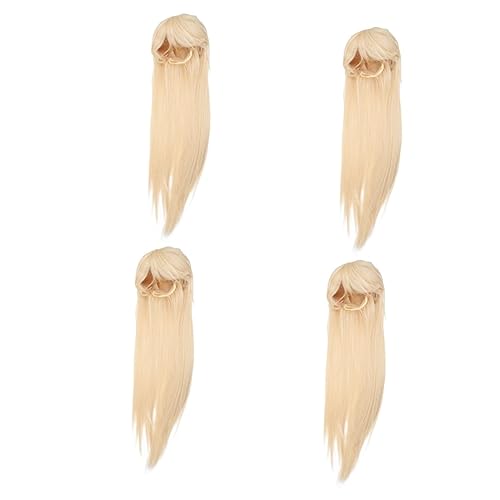 Beaupretty 4 Stück Perücke Kopfbedeckung Anime-perücke Gerade Perücke Seitenknallperücken Cosplay-perücke Für Frauen Haarperücke Party Perücke Blond Glattes Haar Fräulein Hochtemperaturdraht von Beaupretty