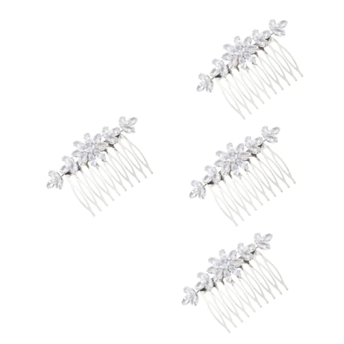 Beaupretty 4 Stück Pony Kamm Haarkämme Für Die Hochzeit Pony Haarspange Perlenhaarschmuck Für Frauen Haarschmuck Für Frauen Stirnband Floraler Haarkamm Blumen Strass Steine Braut Blüte von Beaupretty