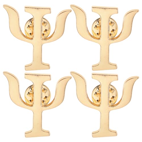 Beaupretty 4 Stück Psychologen Broschen Retro Legierung Buchstaben Anstecknadeln für Rucksack Pullover Jacken Damen Herren Stilvolle Symbolische Pins für Psychische Gesundheit von Beaupretty