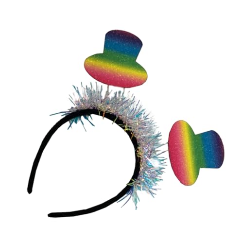 Beaupretty 4 Stück Stirnband mit Regenbogenhut Kostümverzierung Haarstirnbänder für Damen Tiara Haarbänder Regenbogen-Haarband bunte Stirnbänder Kleidung Kopfbedeckung Dekorationen Deckel von Beaupretty