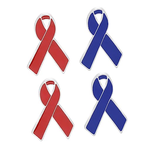 Beaupretty 4 Stück Rote Schleifen Brosche Brustkrebs Bewusstseins Brosche Kreative Anstecknadeln für Damen Welt Tag Schmuck für Kleidung Taschen Schals von Beaupretty