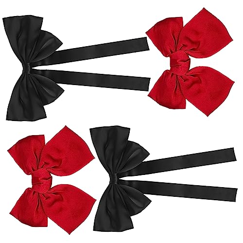 Beaupretty 4 Stück Schleife Haarnadel Schleifen-haarspangen Blumenhaarspangen Für Frauen Bowknots-kopfbedeckungen Rote Haaraccessoires Für Frauen Satin- Fräulein Krawatte Krokodilklemme von Beaupretty