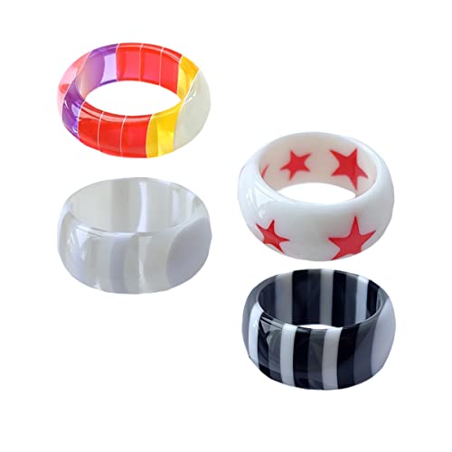 Beaupretty 4stücke Fingerring Aus Harz Für Frauen Kleine Finger Ringe Modischer Schmuck Für Täglichen Gebrauch Und Anlässe von Beaupretty