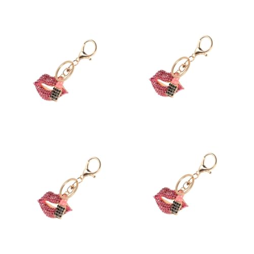 Beaupretty 4 Stück Schlüsselanhänger mit roten Lippen Schlüsselbund klein Lippentäschchen Reiz Form Schlüsselanhänger Frauen rotes Schlüsselanhängerzubehör Tasche Charme Zinklegierung Rosa von Beaupretty