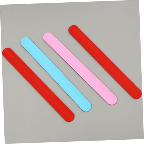 Beaupretty 4 Stück Silikon Klatscharmbänder in Pastellrosa Flexible DIY Slap Bracelets für Hautfreundlich Einstellbare als Partygeschenk und Festtagsdeko von Beaupretty