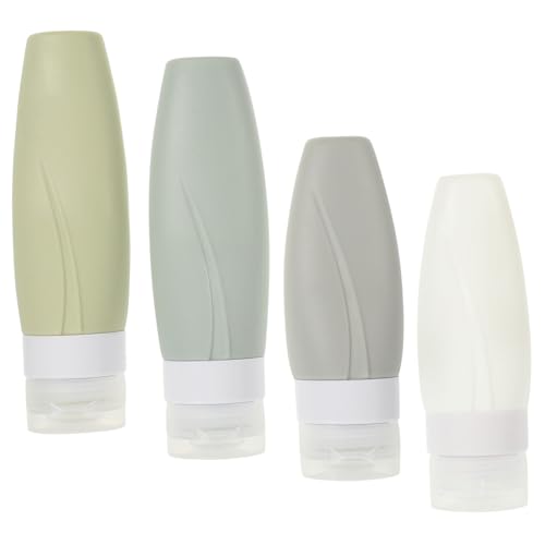 Beaupretty 4 Stück Silikon Reiseflaschen Nachfüllbare Lotion Behälter Flexibel Leicht Für Shampoo Duschgel Makeup Entferner Für Kabinengepäck Und Reisen von Beaupretty