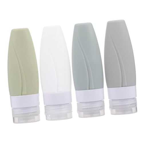 Beaupretty 4 Stück Silikon Reiseflaschen für Kosmetik Nachfüllbare Behälter Auslaufsicher Kompakt für Shampoo Lotion Handcreme für Handgepäck und Kosmetiktasche von Beaupretty