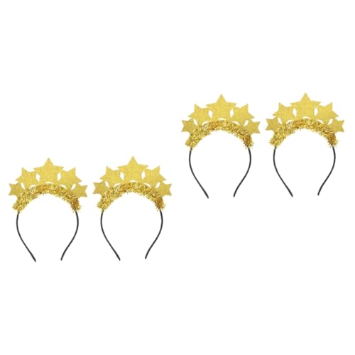 Beaupretty 4 Stück Spiel Stirnband bequeme Haarbänder Glitzerstirnbänder für damen Golddekor Tiara Haar dekoratives Accessoire Haarschmuck Accessoire Foto Antenne von Beaupretty