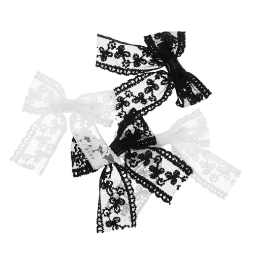 Beaupretty 4 Stück Spitzen Haarspangen mit Floralen Schleifen Sichere Haarklammern für Damen Vielseitige Haarschmuck Accessoires in Schwarz und Weiß für Romantische Anlässe und Alltag von Beaupretty