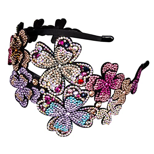 Beaupretty 4 Stück Stirnband Gatsby Haarschmuck Juwelenbesetzte Haarreifen Pu-leder Pu-leder Kopfbedeckung Aus Den 1920er Jahren Haarband Aus Strass Frauen Flapper Pfau Strasssteine Kristall von Beaupretty