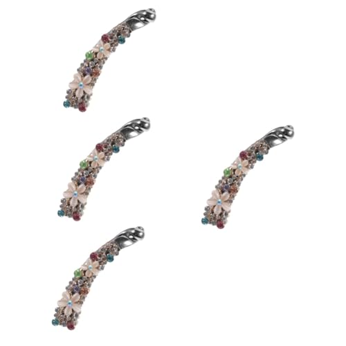 Beaupretty 4 Stück Haarspange Mit Strass Kleine Bananenclips Für Dünnes Haar Bananenclip Aus Strass Haarschmuck Für Frauen Dickes Haar Haarkamm-clip Weiß Kopfbedeckung Metall Opal von Beaupretty