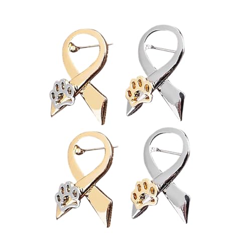 Beaupretty 4 Stück Teiliges Alloy Hundepfoten Broschen mit Schleifen Design Modische Anstecknadeln für Damen Dekorativ für Kleidung Taschen Schals Geeignet für Alltag und Festlichkeiten von Beaupretty