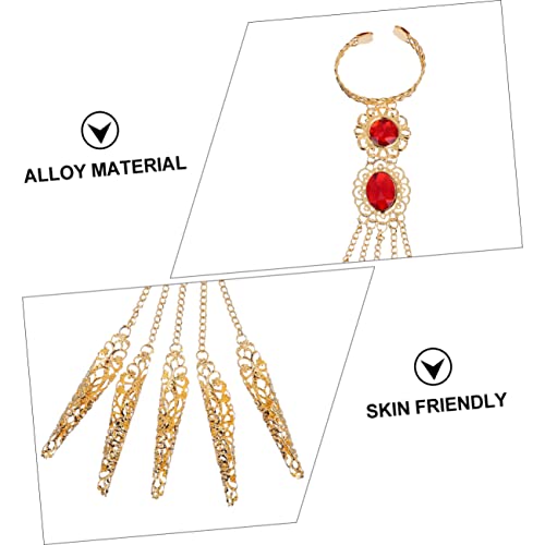 Beaupretty 4 Stück Teiliges Bauchtanz Schmuckset Goldfarbener Armband mit Fingernägeln Körperschmuck Damen Tanz Accessoires für Kostüm Party und Themaveranstaltungen von Beaupretty