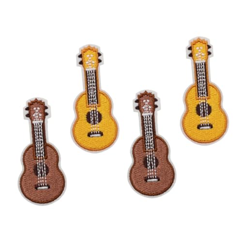 Beaupretty 4 Stück Teiliges Besticktes Ukulele Anstecknadel Dekorative Broschen für Kleidung Rucksäcke Hüte und Taschen Leichte Lapel Pins in Gelb und Braun Vielseitiges Accessoire von Beaupretty