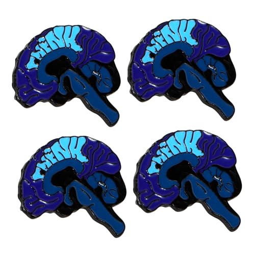 Beaupretty 4 Stück Teiliges Cartoon Anstecknadel Human Brain Broschen Legierung Niedliche Filigrane Abzeichen für Kleidung Corsage Pins Blau Basteln und Dekorieren von Beaupretty