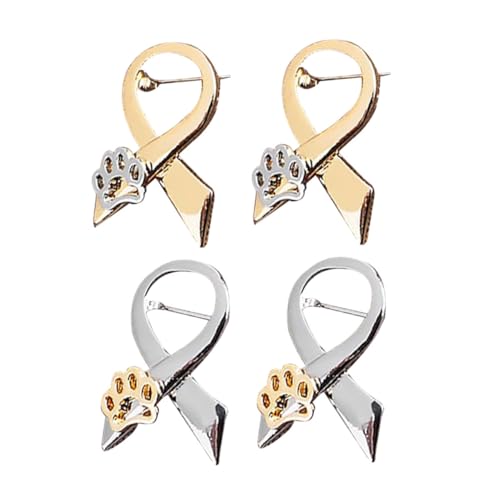 Beaupretty 4 Stück Teiliges Cartoon Hundekralle Broschen aus Legierung Niedliche Anstecknadeln in Gold und Silber Modische Kleidungsschmuck für Damen Party Alltag und Festliche Anlässe von Beaupretty