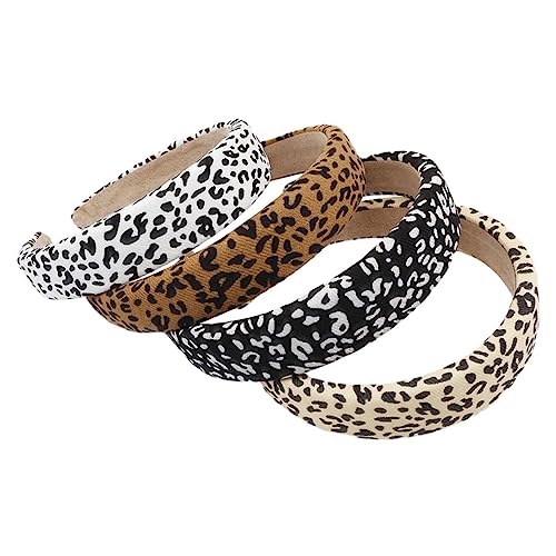 Beaupretty 4 Stück Teiliges Damen Haarband mit Leopardenmuster Elastische und Bequeme Haarreifen für für und Mädchen als Haaraccessoire für Verschiedene Frisuren von Beaupretty