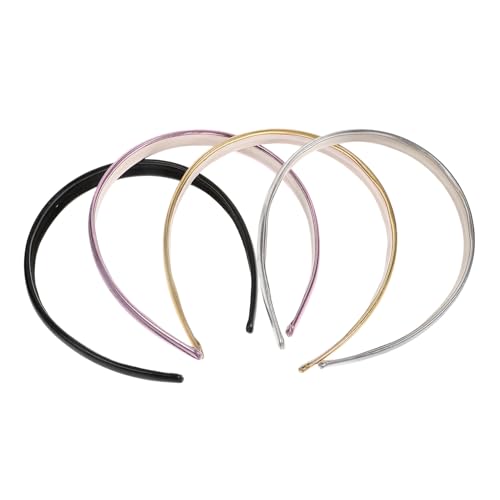 Beaupretty 4 Stück Teiliges Damen Haarreifen aus Farbigem Lackleder Modisch Schlicht Vielseitig Kombinierbar Langlebig Formstabil Geeignet für Alltag Party Arbeit und Freizeit von Beaupretty