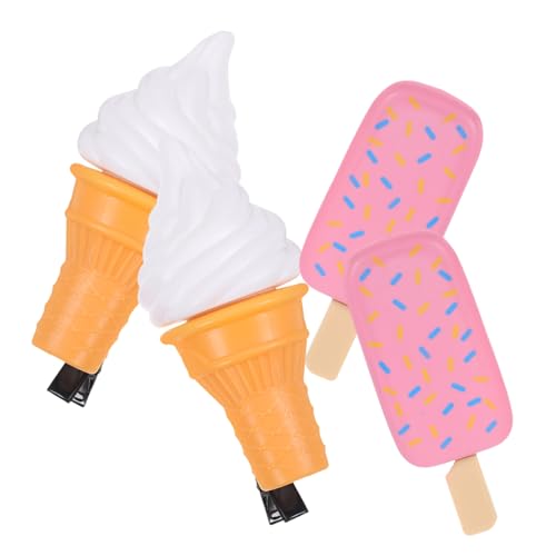 Beaupretty 4 Stück Teiliges Eiscreme Haarspangen für Mädchen Bunte Cartoon Haarklammern mit Eiscreme Design Vielseitige Haarclips für Haartypen Modisches Accessoire für Auffällige Frisuren von Beaupretty
