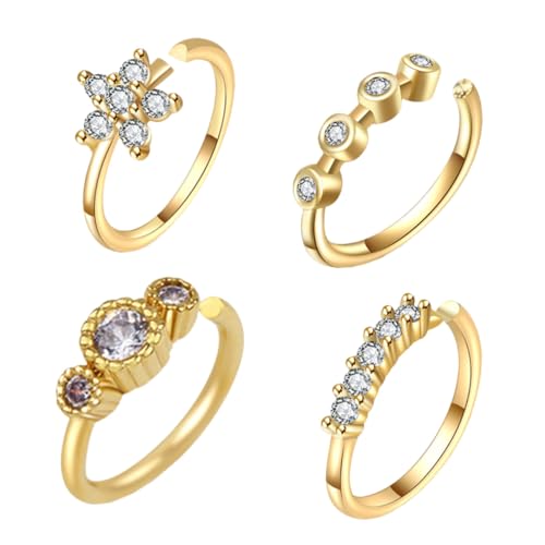 Beaupretty 4 Stück Teiliges Falsches Nasenring Zirkonia Gold Plattiert Hautfreundliche Nasenklammern für Damen Rostfrei Langlebig Modischer Nasenschmuck für Alltag und Party von Beaupretty