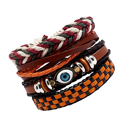 Beaupretty 4 Stück Teiliges Geflochtenes Boho Armband Handgelenkskette für Damen und Herren Verstellbares Langlebiges Schmuck mit Individuellem Stil Perfektes für Geburtstag und Feiertage von Beaupretty