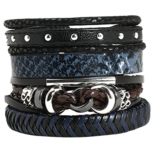 Beaupretty 4 Stück Teiliges Geflochtenes PU Lederarmband für Damen und Herren Verstellbar Mehrlagig Modisches Handgelenkaccessoire für Geeignet für Verschiedene Outfits von Beaupretty