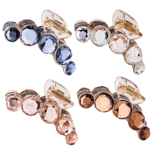 Beaupretty 4 Stück Teiliges Gläserne Haarklammern Transparent Elegant Stabile Ponytail Clips für Mädchen und Frauen Modische Haarspangen mit Farbverlauf Weiß Blau Champagner Kaffee für von Beaupretty