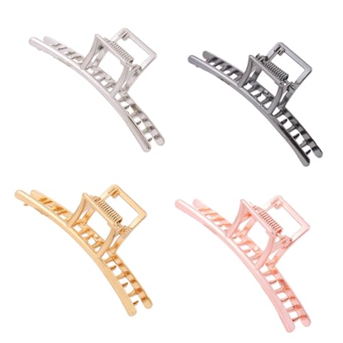 Beaupretty 4 Stück Teiliges Großer Metall haarclips aus Langlebiger Legierung Stilvolle Haarklammern in Schwarz Gold Silber und Roségold Vielseitige Ponytail Clips für Damen und Mädchen von Beaupretty