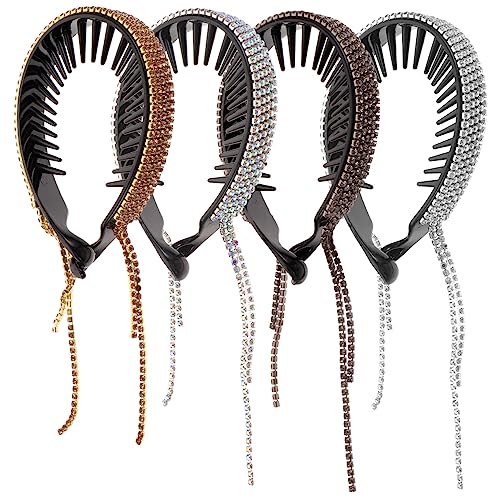 Beaupretty 4 Stück Teiliges Haarklammern mit Strass für Dutt und Pferdeschwanzfrisuren als Haaraccessoire für und Mädchen Leicht und Komfortabel zu Tragen Passend für Haartypen von Beaupretty