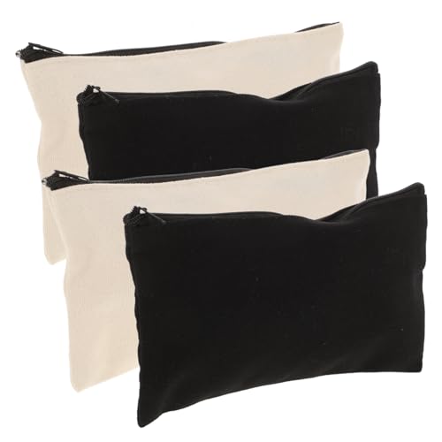 Beaupretty 4stücke Reißverschlusstasche Aus Segeltuch Federmäppchen Für Schule Stifte-Aufbewahrungstasche Praktische Multifunktions-Tasche Tragbare Aufbewahrungsbox Mit Reißverschluss von Beaupretty