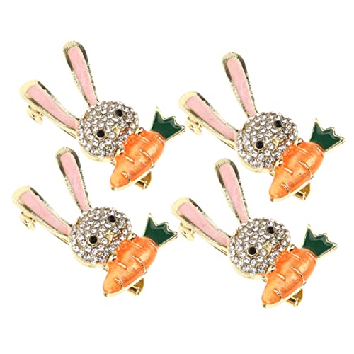 Beaupretty 4 Stück Teiliges Kaninchen Broschen Niedliche Anstecknadeln für Kleidung Schals und Taschen Langlebige und Feste Mode Accessoires für Damen Dekoration und Geschenkidee von Beaupretty