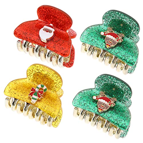 Beaupretty 4 Stück Teiliges Kleine Bunte Haarklammern Weihnachtsdesign Dünne Dekorative Haarspangen für Damen Festliche Styling Clips für Party Alltag und Geschenkideen von Beaupretty