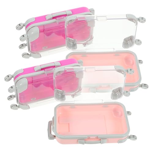 Beaupretty 4 Stück Teiliges Mini Kosmetikkoffer Hartschale Tragbarer Make Up Koffer Reise Organizer Schminkkoffer Aufbewahrungstasche für Damen Mädchen Rosa Mix von Beaupretty