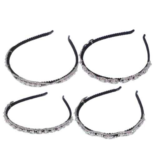 Beaupretty 4 Stück Teiliges Modische Perlen haarreifen mit Eleganten Strasssteinen Schlichtes Frauen und Mädchen Vielseitig für Alltag Party und Hochzeit Geeignet von Beaupretty