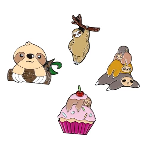 Beaupretty 4 Stück Teiliges Niedliche Faultier broschen aus Legierung mit Tropföl veredelung Modische Anstecknadeln für Kleidung Westen und Taschen Stilvolle Kleidungsauszeichnung für Damen von Beaupretty