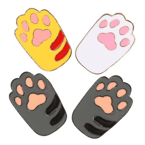 Beaupretty 4 Stück Teiliges Niedliche Katzenpfoten broschen aus Robuster Legierung Farbenfrohe Anstecknadeln für Mädchen Dekorative Pins für Rucksäcke und Schulranzen Modisches Schulzubehör von Beaupretty