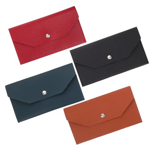 Beaupretty 4 Stück Teiliges PU Kartenetui Schlanke Geldbörse mit Minimalistischer Geldscheinorganisation Vielseitiger Kartenhalter für Damen und Herren Eleganter Business Freizeitbegleiter von Beaupretty
