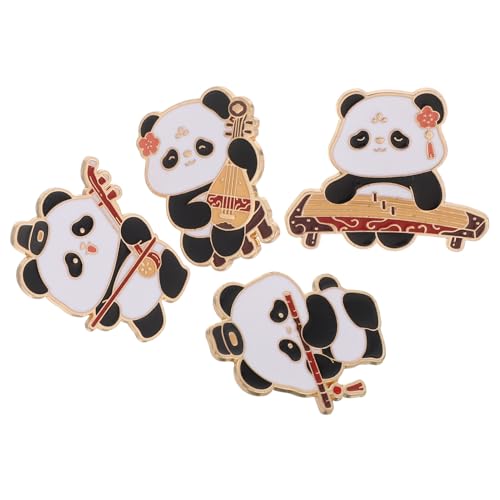 Beaupretty 4 Stück Teiliges Panda Emaille Pin Chinesischer Stil mit Traditionellen Musikinstrumenten Langlebige Metallbroschen für Damen Cardigans Pullover Mäntel und Kleidungsschmuck von Beaupretty