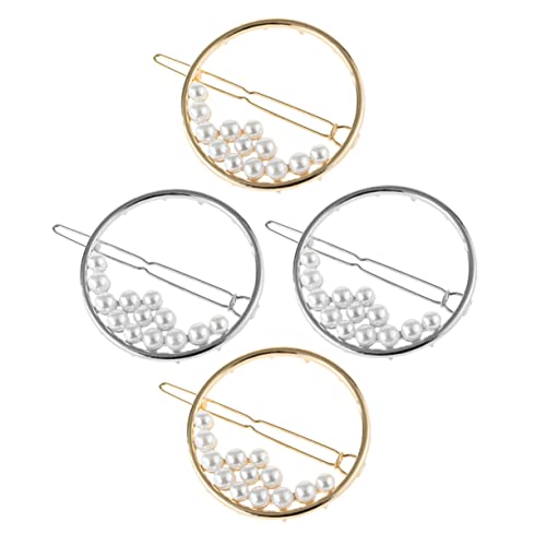 Beaupretty 4 Stück Teiliges Runde Hohle Perlen Haarspangen Haarklammern für Mädchen Eleganter Haarschmuck Gold und Silber Vielseitig für Alltag und Hochzeit Geeignet von Beaupretty