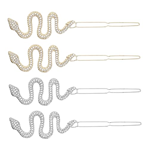 Beaupretty 4 Stück Teiliges Schlangen Haarspangen für Damen Vintage Haarklammern aus Legierung mit Strass für Dünnes und Dickes Haar zum Hairstyling für Besondere Anlässe von Beaupretty