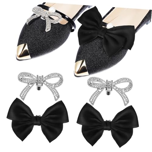 Beaupretty 4stücke Schuhclips Mit Schleife-design Strass-schuhanhänger Für Absätze Charms Zum Aufstecken Schuhgriffe Für Pumps Zubehör Für Damen von Beaupretty